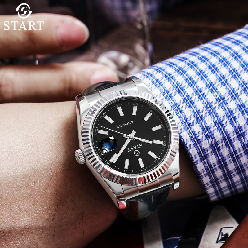 【START】Men's Watch Luminous Scale Automatic Mechanical Watch Waterproof Watch Calendar Display Butterfly Buckle Strap ราคา 10,019 บาท*ส่งฟรี