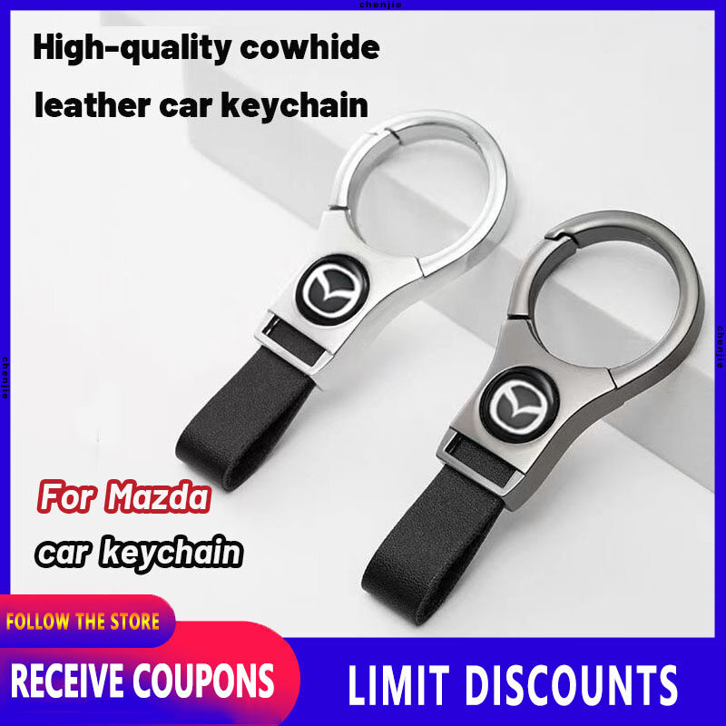 High-quality cowhide leather car keychain /Fashion Metal Alloy key holder Keyring car accessories For Mazda MAZDA3 MAZDA2 CX-5 CX-7 CX-9 Tribute BT-50 323 MAZDA6 B2200 Familia Miata MX-5 626 B2500 E-series MAZDASPEED6 121 929 B2300 B2600 B3000 B4000 ราคา 87 บาท*ส่งฟรี