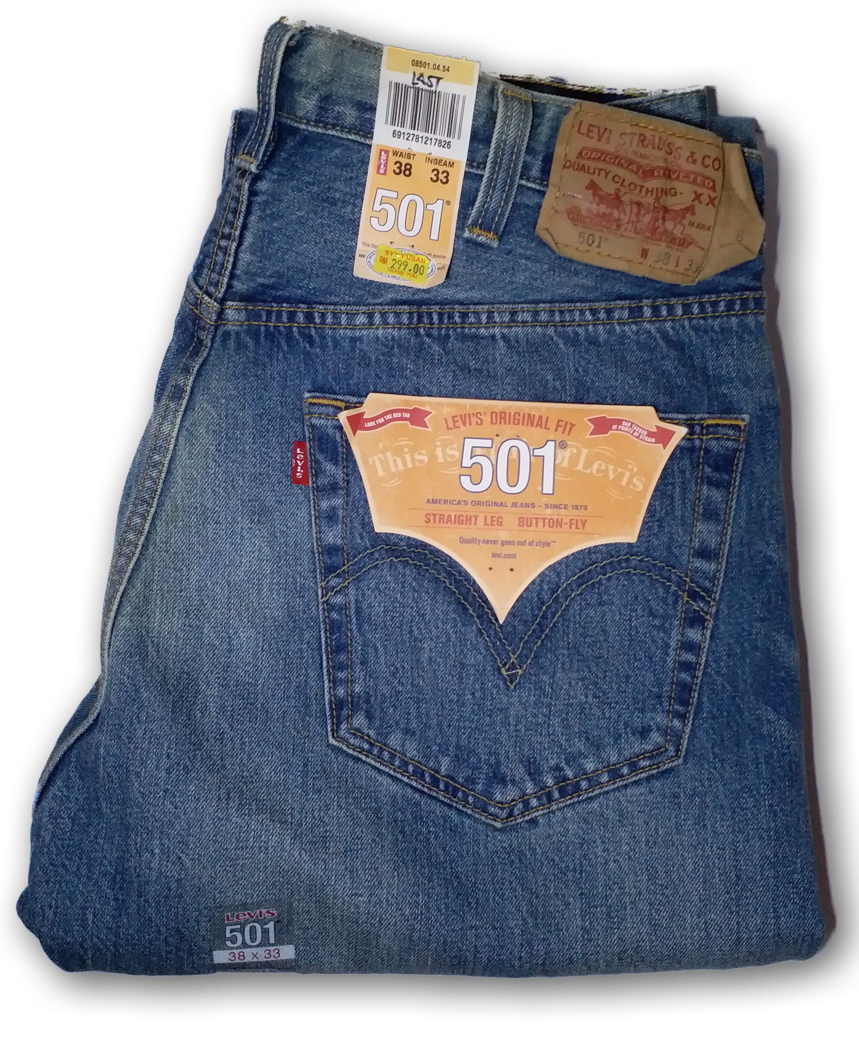 levis 501 straight leg button fly