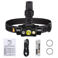 Wurkkos ไฟหน้า HD50แบบชาร์จไฟได้2A ไฟหน้า21700 4000lm XHP50.3 LH351D + ไฟ660nm สีแดง Toollamp โคมไฟสนาม