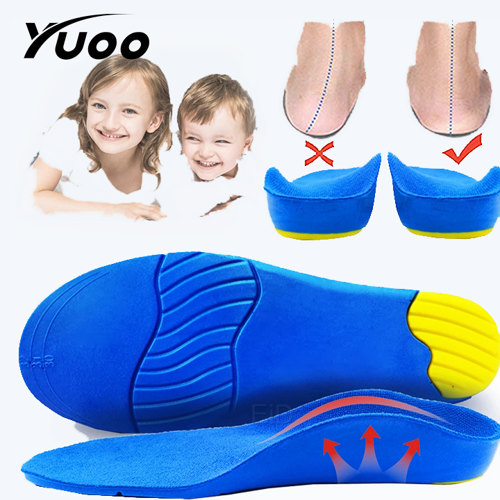 Yuoo 1Pair Kids Children Orthotics Insoles Correction foot Care for Kid Flat Foot Arch Support Orthopedic Insole Soles Sport Shoes pads