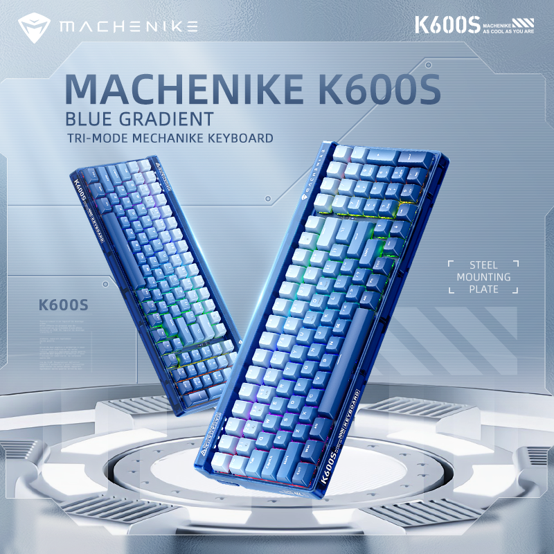 Machenike K600S Bàn phím cơ 100 phím Blue Gradient Keycaps Ba chế độ