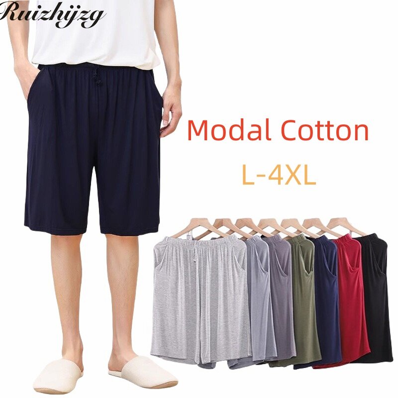 Ruizhijzg Casual Thể Thao Nam Thun Cotton Thun Quần Short Có Túi Tập Gym thoải mái Quần Short Thoáng Khí Rời Plus Kích Thước Quần Ngắn