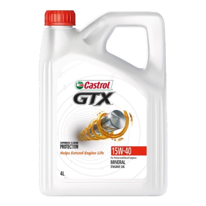 3428245 Castrol GTX SN/CF 15W40 Mineral Engine Oil 4Liter for Honda , Toyota , Proton , Perodua , Mazda , Hyundai