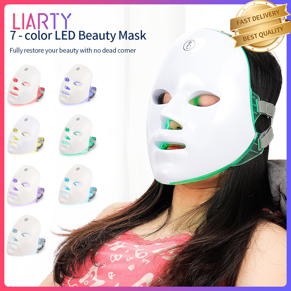 LIARTY Khuôn Mặt Có Thể Sạc Lại 7 Mặt Nạ Đèn LED Liệu Pháp Photon Mặt Nạ Làm Đẹp Trẻ Hóa Da Lifting Máy Làm Sạch