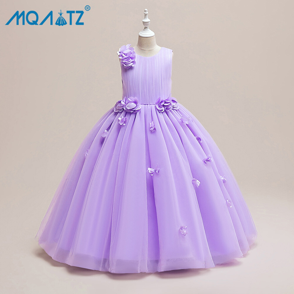 MQATZ Girls Pageant Long Bridesmaid Dress For Children Costume Party Flower Princess Dresses Girl Dress Wedding Gown Prom 5-12 Year LP-509 ราคา 763 บาท*ส่งฟรี