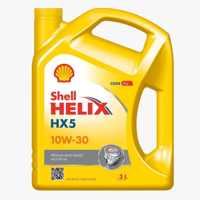550039954 Shell Helix HX5 10W30 semi synthetic engine oil 3L Hong Kong For Toyota , Honda , Lexus , Proton , Perodua , Kia , Hyundai , Mazda