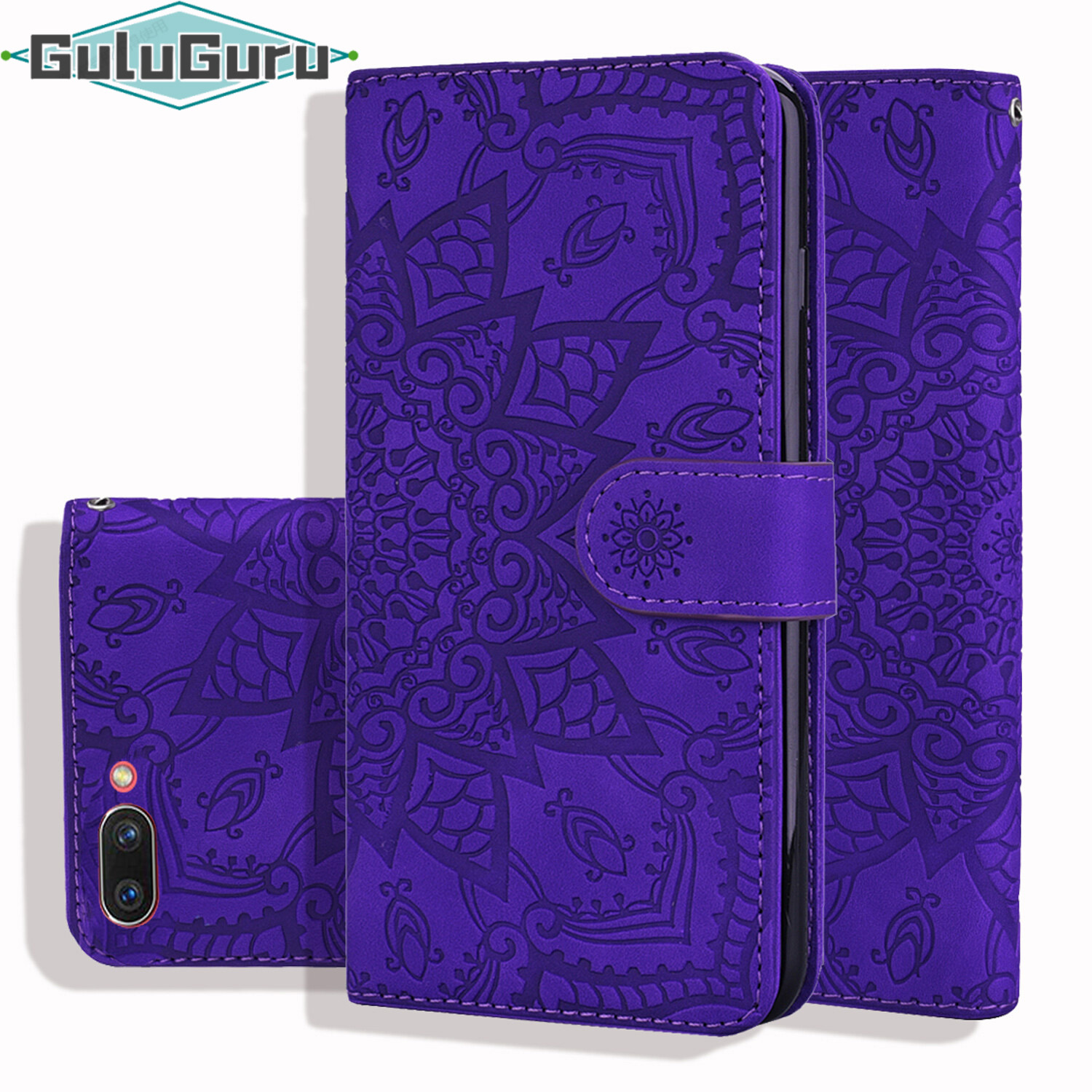 Cho Oppo A3S da trường hợp, ví vỏ điện thoại ánh sáng Slim lật Folio bìa bền Shell chính hãng Matte da bò cảm thấy, với chân đế và khe cắm thẻ tiền mặt dây đeo cổ tay