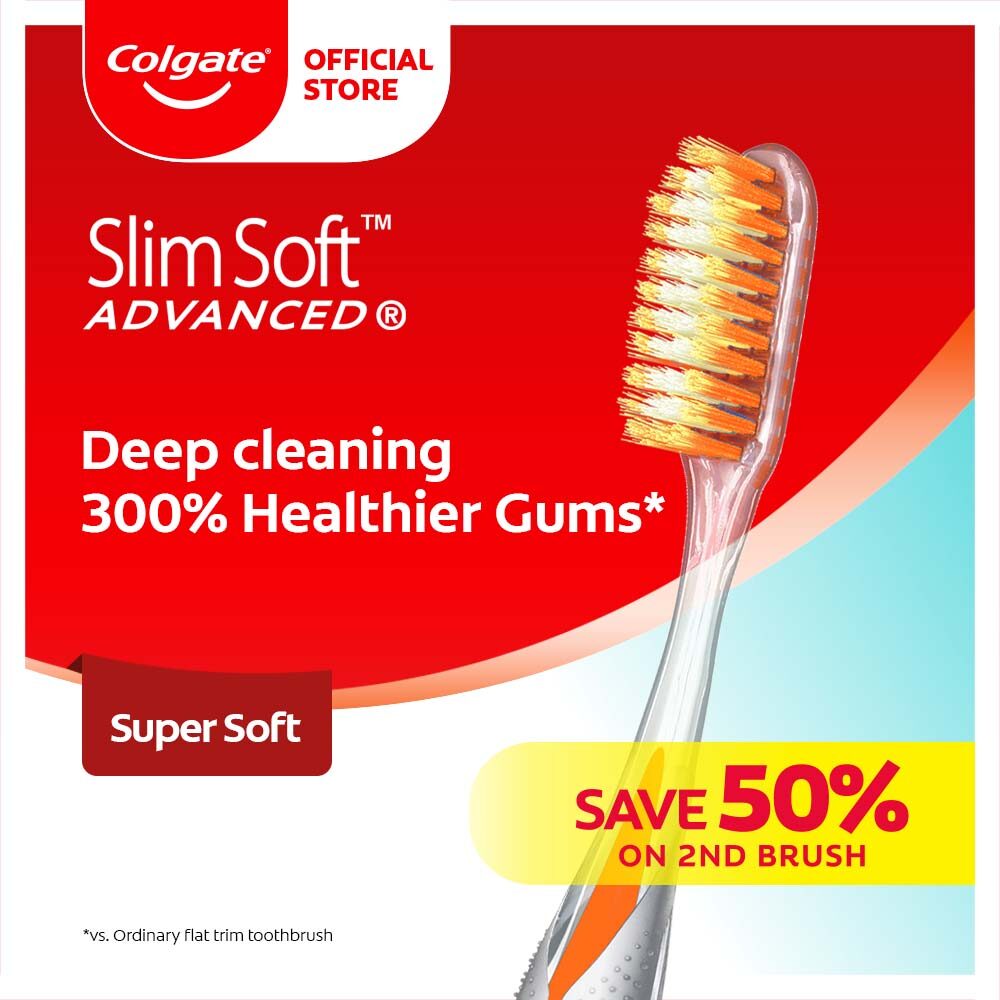 Gambar Colgate SlimSoft Advanced Toothbrush Valuepack 2s (Ultra Soft)