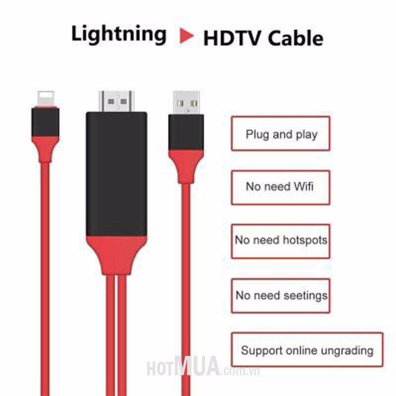 Dây chuyển lightning ra HDMI, iphone ra HDMI 2
