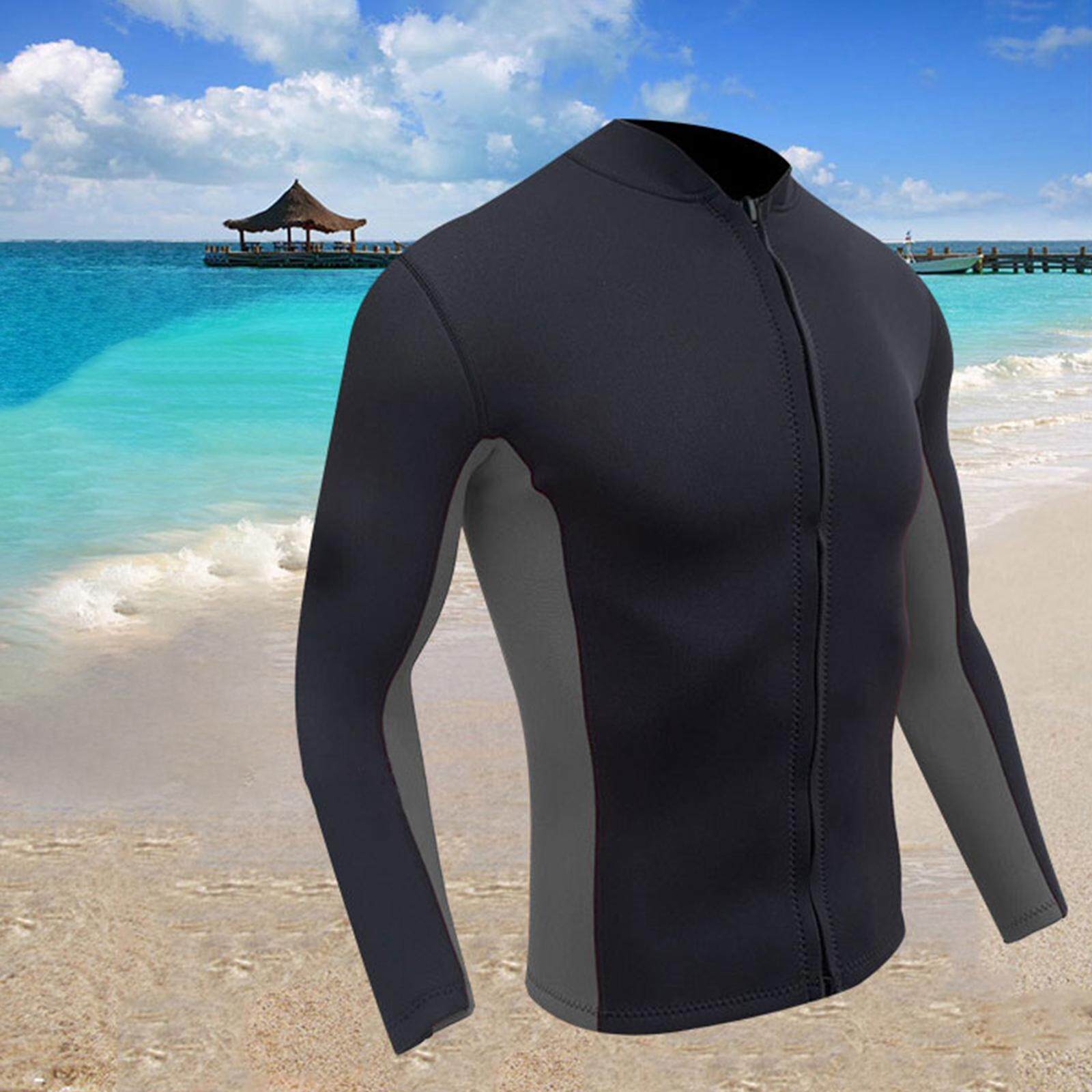Flameer Wetsuit Jacket Premium Neoprene 2mm Long Sleeve Front Zip Wetsuit  Top for Women/Men | Lazada