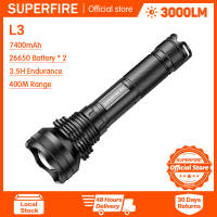 SUPERFIRE Y16 heavy duty flashlight rechargeable waterproof high power super bright long range multiple modes aluminium alloy large led torch for outdoor hiking household camping