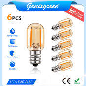 Genixgreen 6 Pack Dimmable E14 E12 LED Candelabra Bulbs