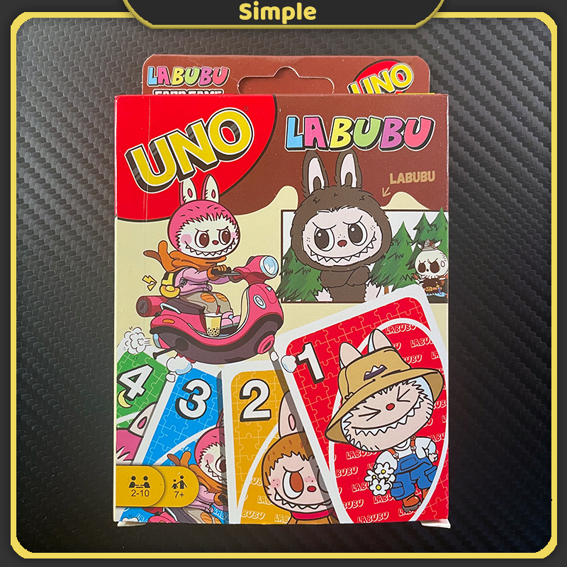 Labubu UNO trò chơi thẻ bài 112 thẻ gia đình bên món quà trò chơi Tiếng Anh Verison chiến lược trò chơi thẻ bài