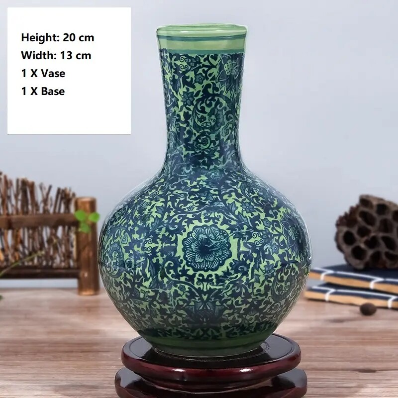 （1PCS）Bình gốm trang trí nội thất Trung Quốc cổ bình nghiên cứu TV phòng khách Tủ trang trí