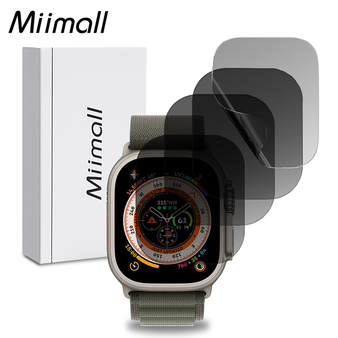 Miimall Compatible Apple Watch Ultra 49mm Privacy Screen Protector