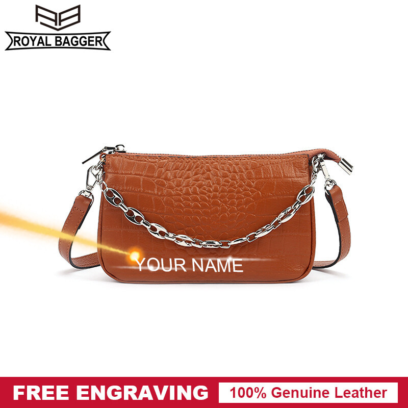 Royal Bagger Da Bò Thật Chuỗi Thời Trang Mới Dây Đeo Vai Cho Phụ Nữ Cô Gái Siêu Nóng Thanh Lịch Phụ Nữ Sức Chứa Lớn Giản Dị Đa Chức Năng Túi Đeo Chéo Thời Trang Công Việc Ngoài Trời Túi Xách