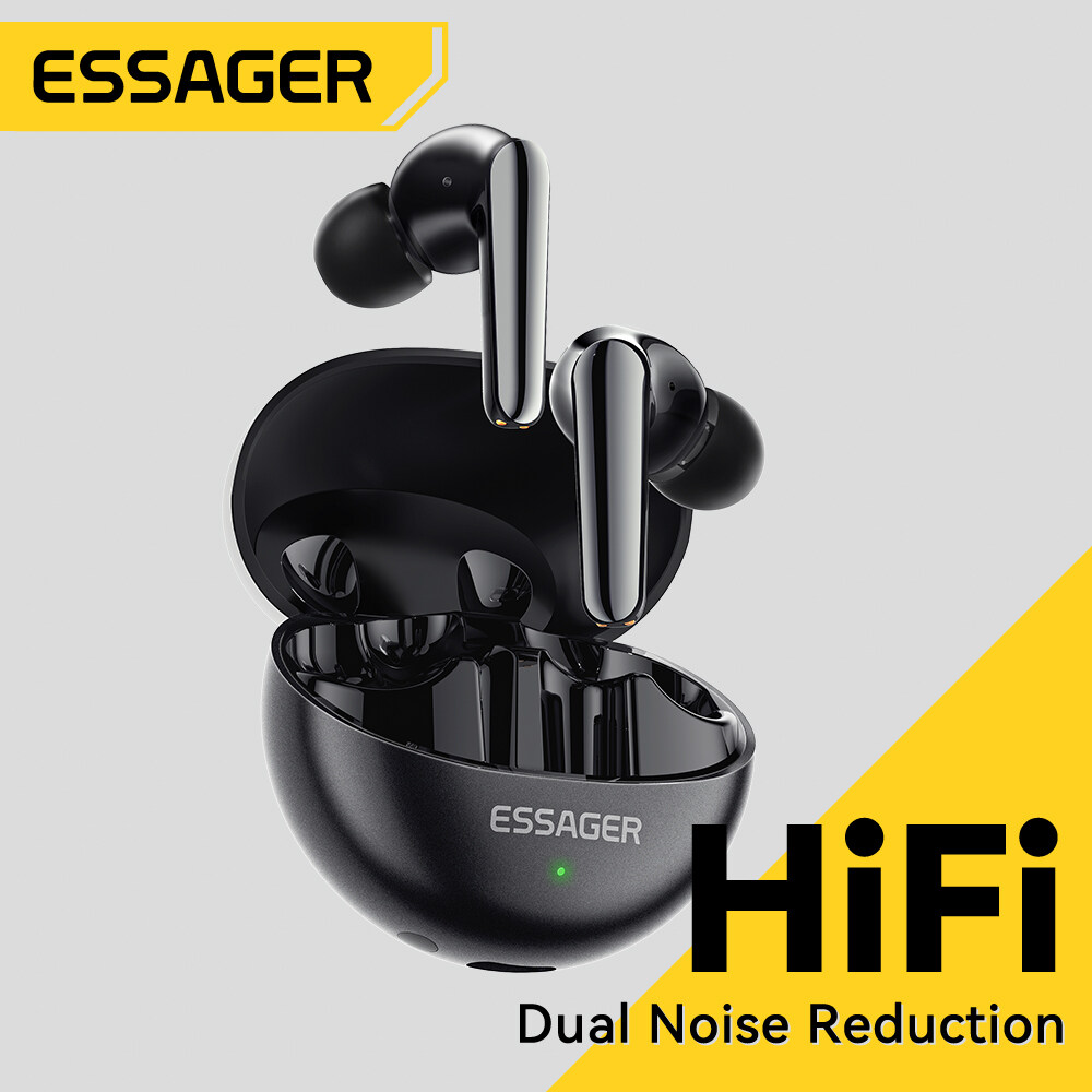 Essager Bluetooth v5.3 TWS Tai nghe không dây BT Hi-Fi Tai nghe âm thanh nổi ANC + enc giảm tiếng ồn