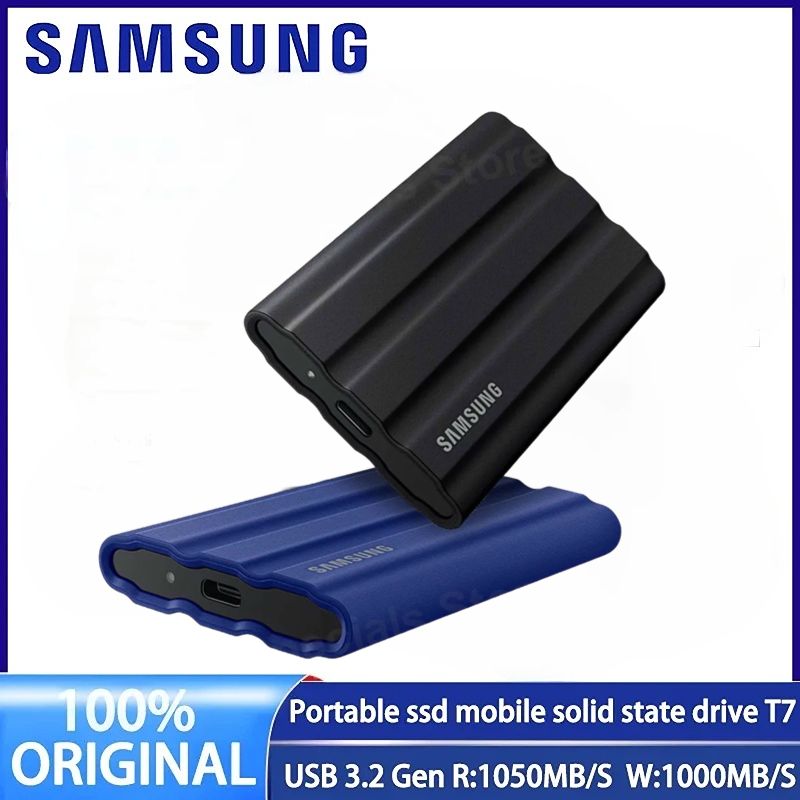 ซัมซุง T7 SSD แบบพกพาไดรฟ์ภายนอกป้องกันความปลอดภัยด้วยรหัสผ่านและ IP65ตัวเลือก1TB 2TB 4TB USB-C เมกะไบต์/วินาที1050 ราคา 4,073 บาท*ส่งฟรี