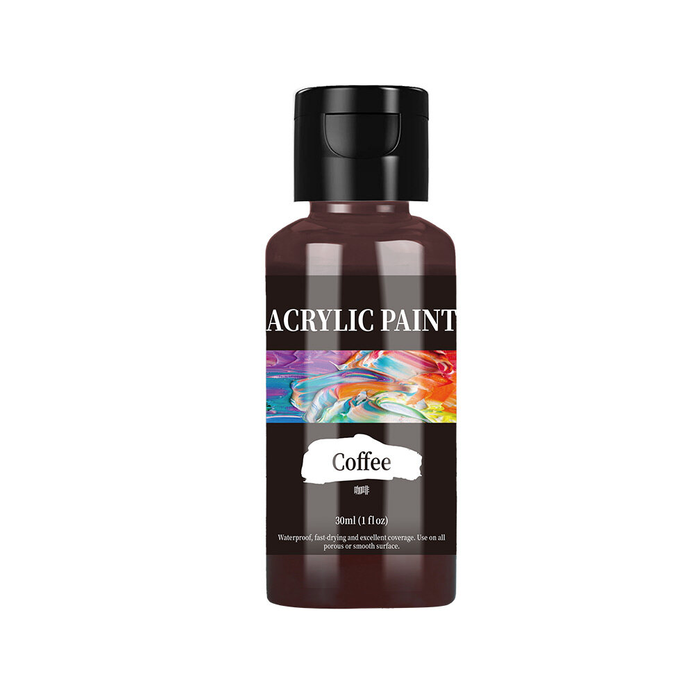 Ready Stock 30ml Acrylic Paint Colors Bottled Tube Acrylic Paint Set Paint For Fabric Clothing Painting Rich Leather DIY Pigment