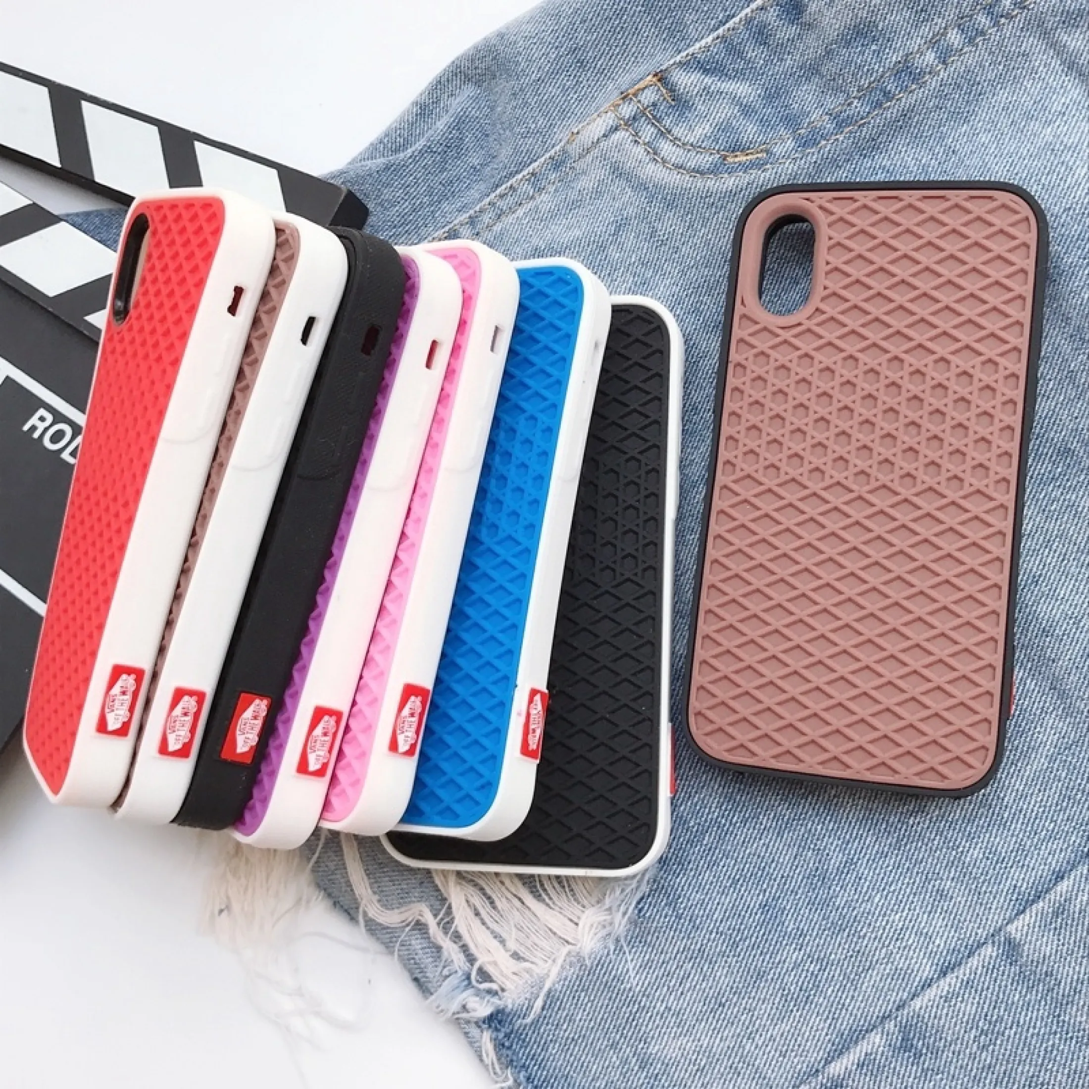 【CW】 Soft Case Vans IPhone X Xs Max 11 Pro 6/6s 7 8 Plus IphoneSE 2020 Rubber Waffle Soft Back Cover FLWCA