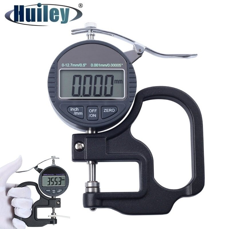 Thước cặp kỹ thuật số đầu phẳng, máy đo độ dày 0-25mm, cuộn phim kỹ thuật số tỷ lệ phần trăm micromet giấy da cáp công cụ đo lường