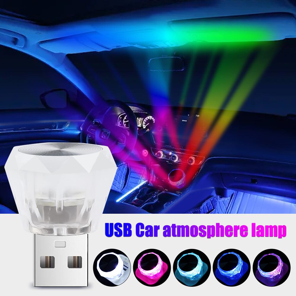 Đèn ngủ led mini cho xe hơi đèn tạo không khí nhiều màu usb trang trí trần phòng nóc xe hơi phụ kiện chiếu sáng tự động