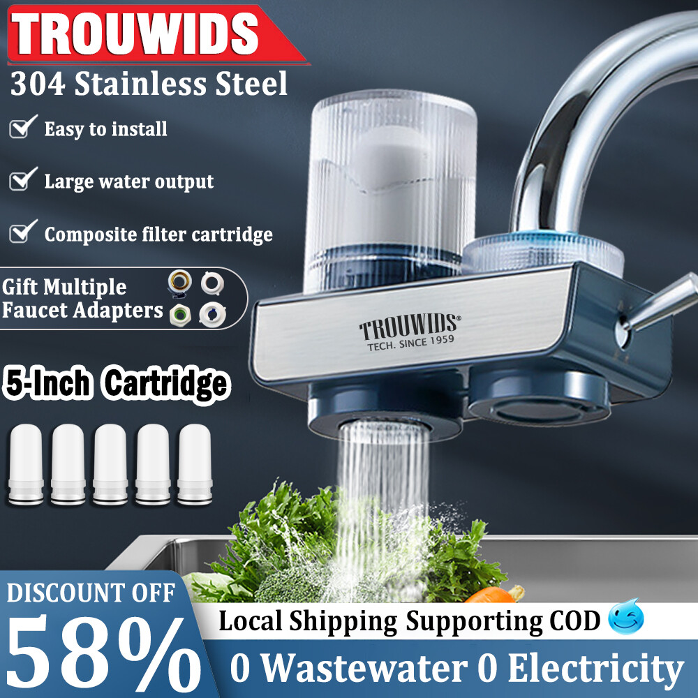 TROUWIDS Water Purifier Household Faucet Water Filter Kitchen Tap Ceramics Water Purifier ราคา 190 บาท*ส่งฟรี