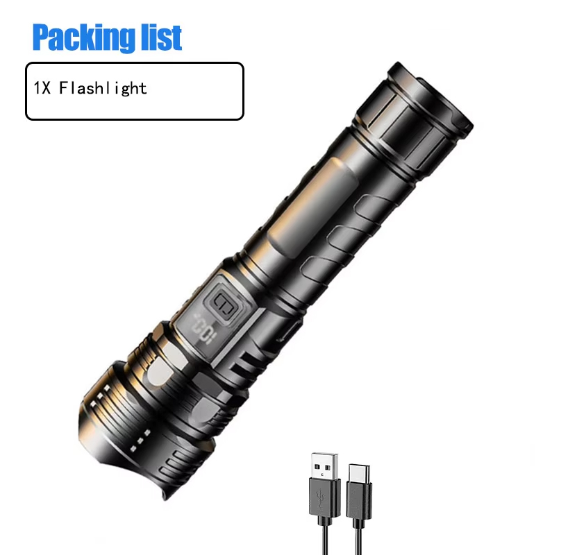 Multi functional high-power LED flashlight super bright flashlight emergency spotlight telescopic zoom light outdoor emergency strong light portable flashlight