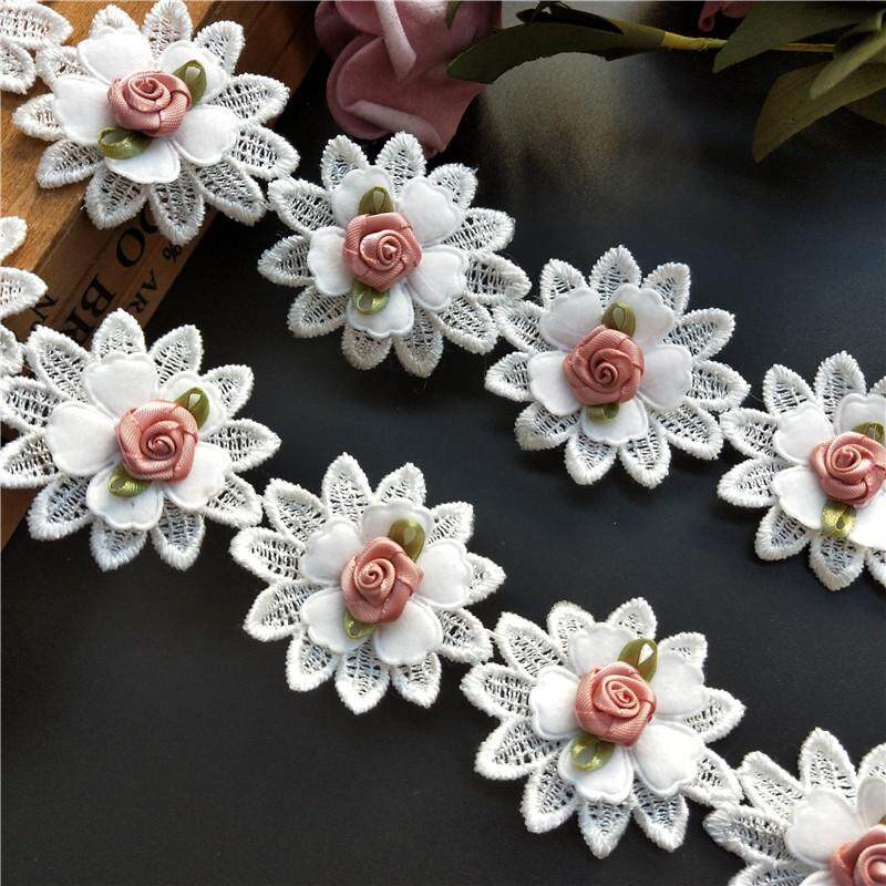 10x Lace Flower Applique Patch Sewing Craft Trim Dress Ribbon Embroidered Motif