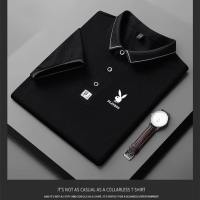 PLAYBOY POLO shirt mens short sleeved t-shirt summer youth thin cut breathable lapel t-shirt business trend