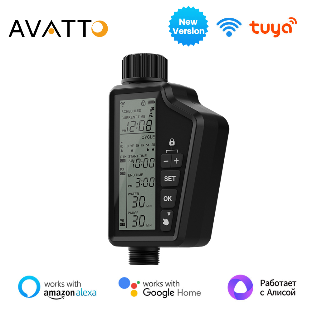 AVATTO Tuya WiFi Smart Watering Timer，Outdoor Home Garden Lawn Automatic Irrigation Controller Works With Alexa Google home ราคา 961 บาท*ส่งฟรี