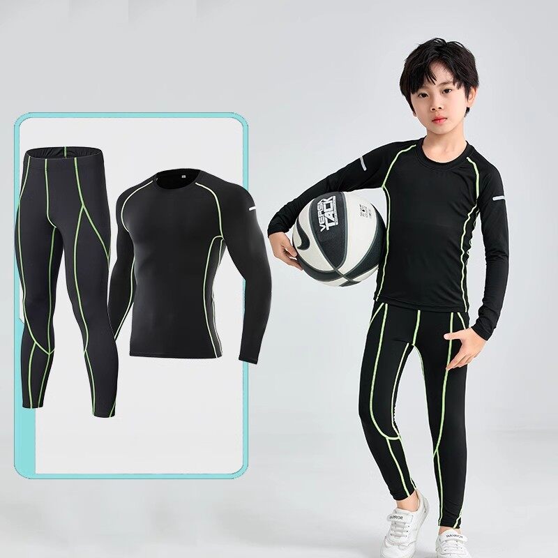 Một Bộ Trẻ Em Của quần áo thể thao Unisex Thể Thao Tops T-Shirts Quần thể dục Cậu Bé Cô Gái Của Bóng Rổ Trẻ Em Ngoài trời Chạy Quần Activewear