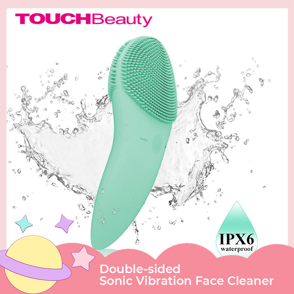 Gambar TOUCHBeauty Facial cleansing brush Sonic Vibration Face Cleaner Double sided Silicone Deep Pore Cleaning Face Massager TB 1788