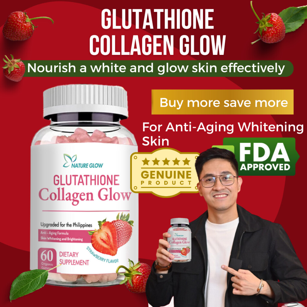is nature glow glutathione fda approved Nature Glow Glutathione Collagen - Strawberry Flavor, 60 Chewable Gummies main image 1