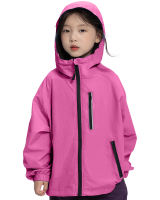 Rolanko Girls Waterproof Hooded Jacket Lightweight Raincoats for Kids Boys Windbreaker Outdoor Rain Jacket