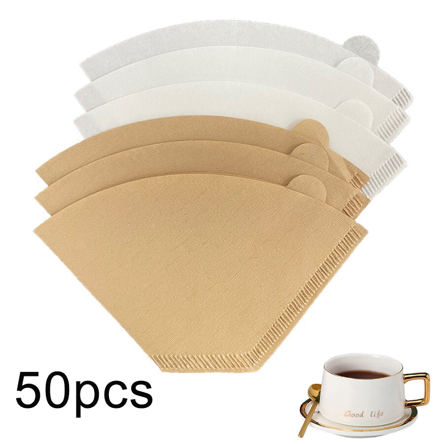 50 cái nón phin cà phê 1-4 cup giấy tự nhiên dùng một lần cho đổ trên và Máy pha cà phê nhỏ giọt