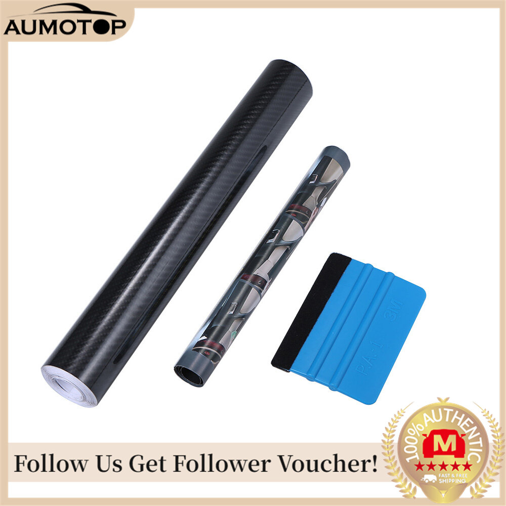 Miếng Dán Xe Hơi 6D Màu Đen Bằng Sợi Carbon Miếng Dán Vinyl Bóng Bẩy Miếng Dán Đề-can Phong Cách Xe Hơi 300*3000Mm
