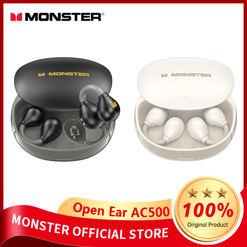 Monster Open Ear AC500 TWS Wireless Bluetooth 5.3 Earbuds Conduction Sports Running Headphones Gaming With Mic Earbud HD Call