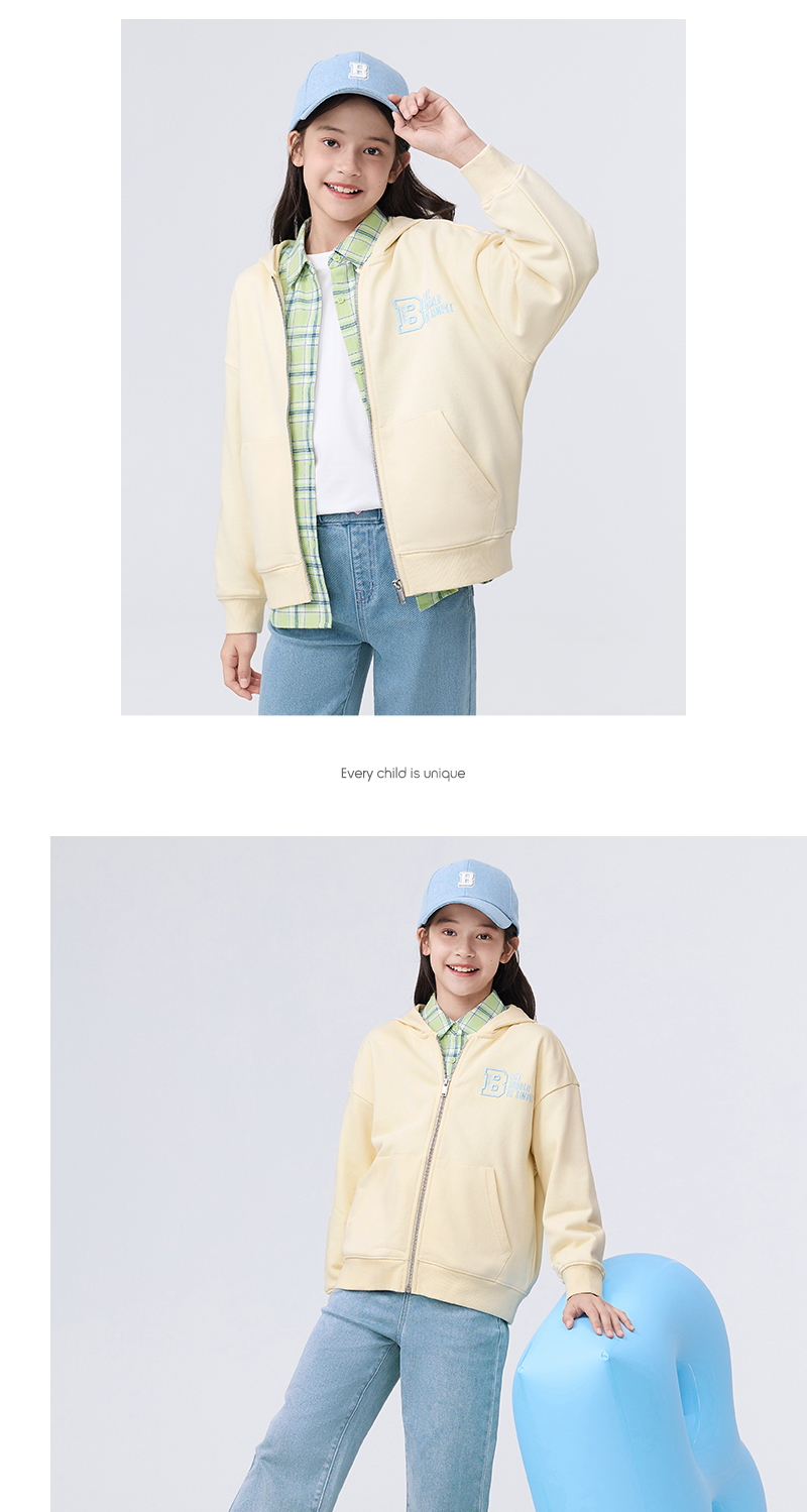 Balabala Children's Clothing Children Jacket Autumn Summer Large Boys Girls Zip-Up Hoodie Everyday Versatile · v2