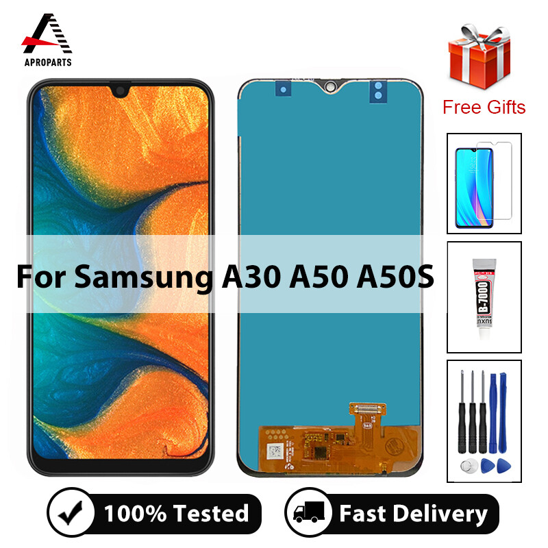 AMOLED cho Samsung Galaxy A30 A50 A50S Màn hình LCD Màn hình cảm ứng Digitizer hội A305F A505F/DS A507F Thay thế 100% thử nghiệm