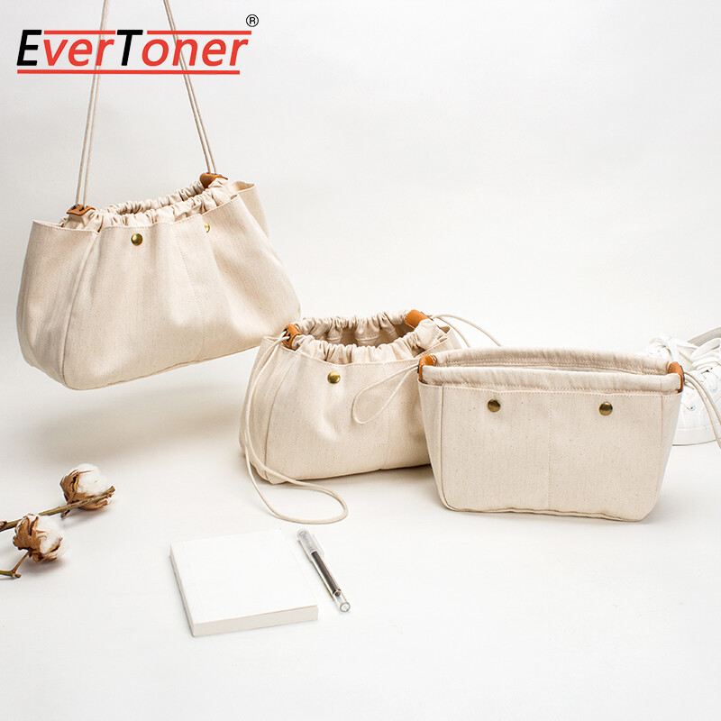 Evertoner túi xách tay vải bố mềm túi đựng đồ túi lót, ví cứng cáp túi sắp xếp chèn