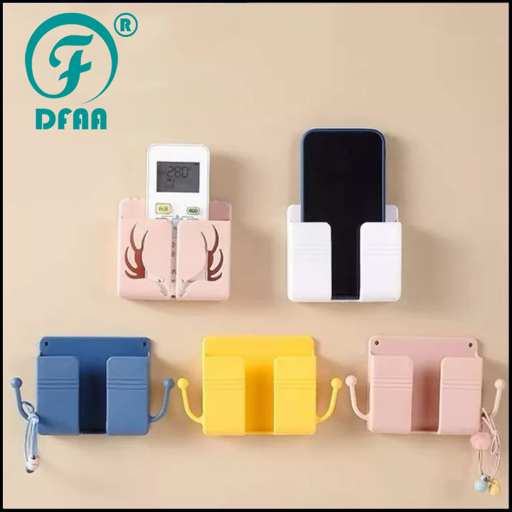 DFAA Punch-free Wall-mounted Organizer Storage Box Remote Control Mounted Mobile Phone Plug Wall Holder Charging Multifunction Holder ราคา 23 บาท*ส่งฟรี