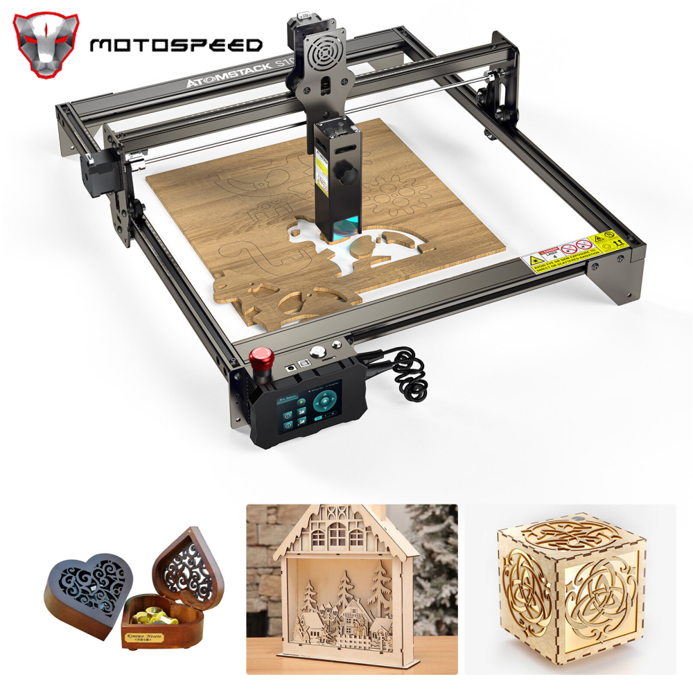 MOTOSPEED S10 Pro CNC Desktop DIY La-ser Engraving Cutting Machine with 410x400mm Engraving Area Fixed-Focus Ultra-thin La-ser High-Energy with Eye Protection Quick Assembly Aluminum Alloy Structure for Wood Metal Acrylic Brass Ceramics Leather Engraving ราคา 18,585 บาท*ส่งฟรี