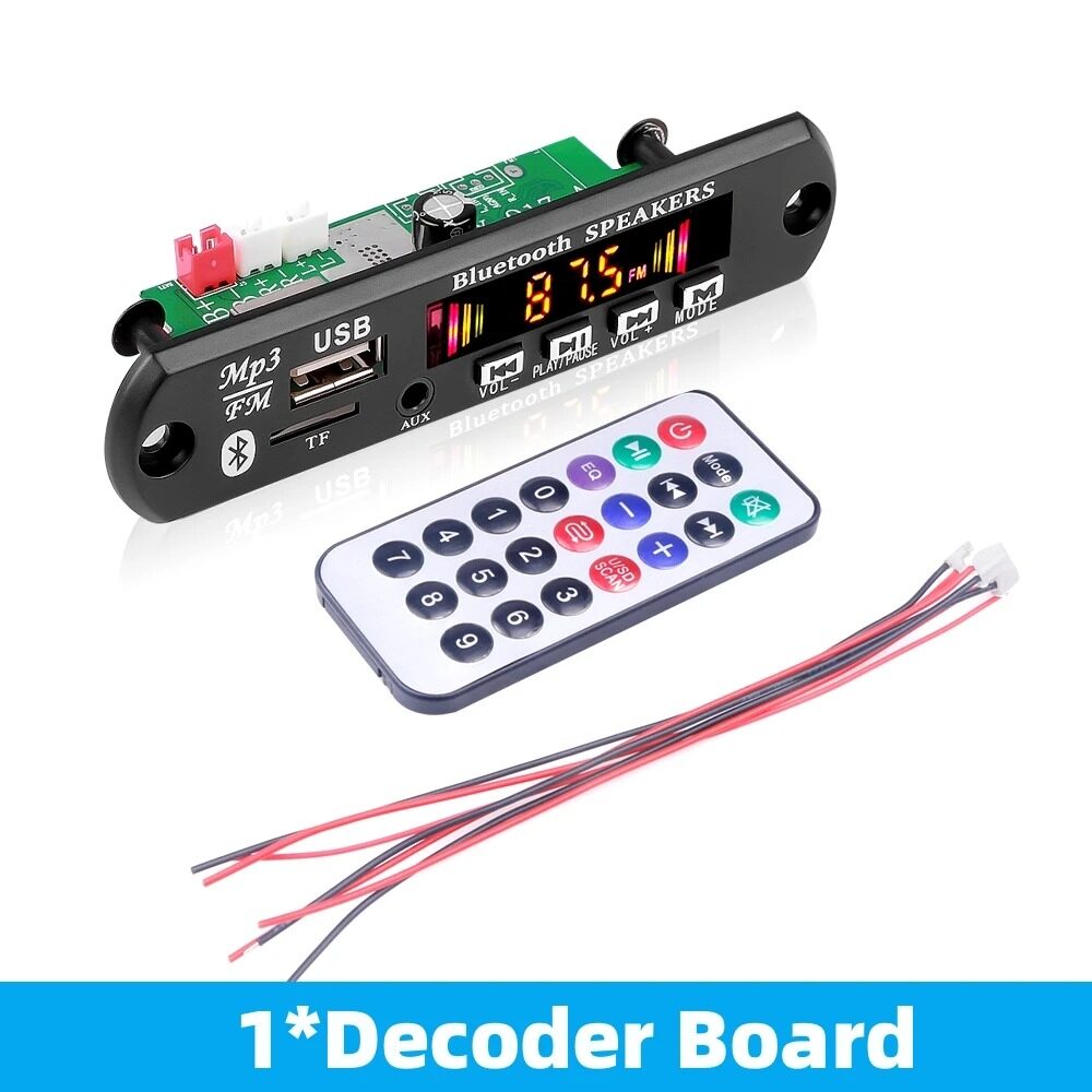 Aitemay 6V 12V 18V 50W khuếch đại bảng mạch giải mã MP3 Bluetooth 5.0 xe MP3 máy nghe nhạc USB ghi â