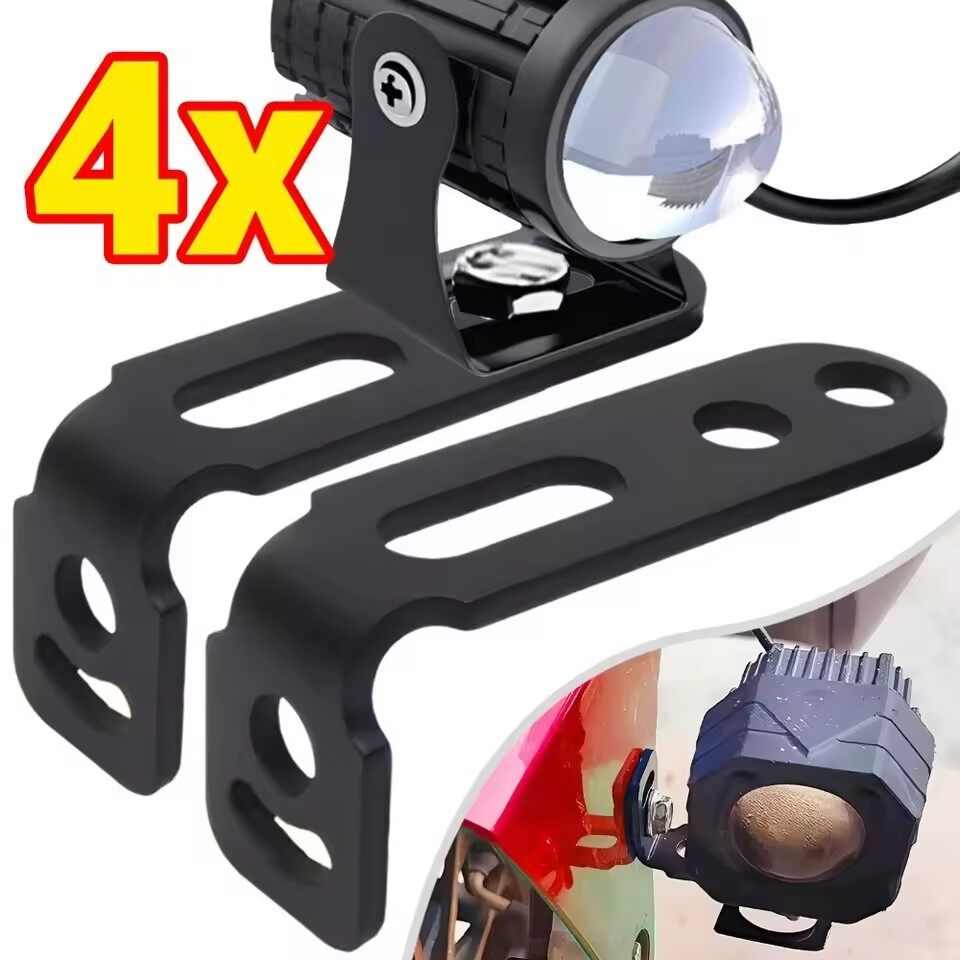 4 cái xe máy Spotlight núi phổ khung có thể điều chỉnh được cho xe tay ga e-xe Chắn bùn xe đạp đèn LED sương mù chủ kim loại phụ kiện mô tô