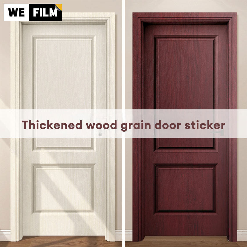 Wood Grain Door Stickers Wardrobe Cupboard Table Furniture Waterproof Self