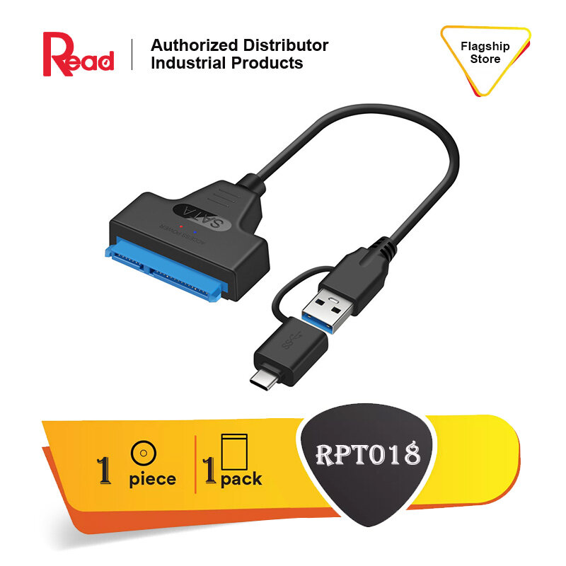 READ 2 trong 1 Bộ chuyển đổi cáp SATA sang USB 3.0 / 2.0 LÊN ĐẾN 6 Gbps 7 + 15/22 chân để hỗ trợ 2,5 inch Ổ cứng ngoài SSD HDD Sata III SATA 3