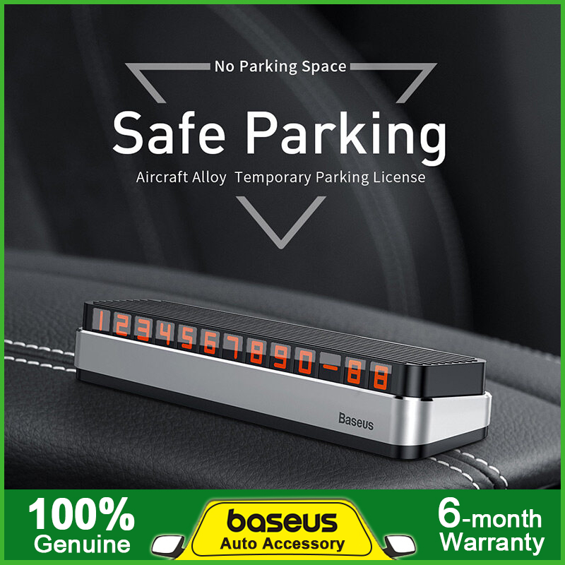 Baseus Temporary Parking Card Car Phone Number Aircraft Alloy Hidden Luminous Plates Car Park License Multiple Characters ราคา 173 บาท*ส่งฟรี