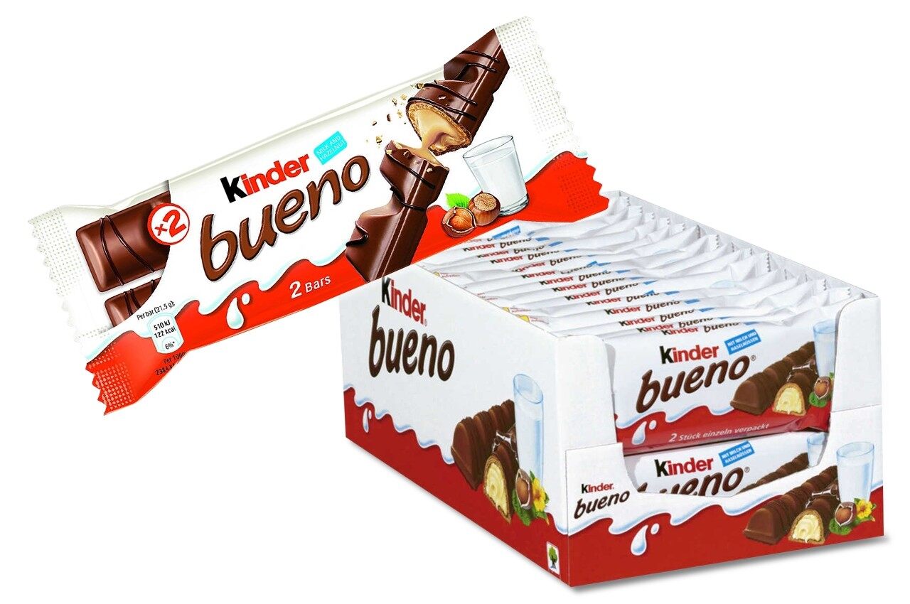 Ferrero Kinder Chocolate Bueno, Case, 43 G X 30 Bars Grocery Gourmet ...